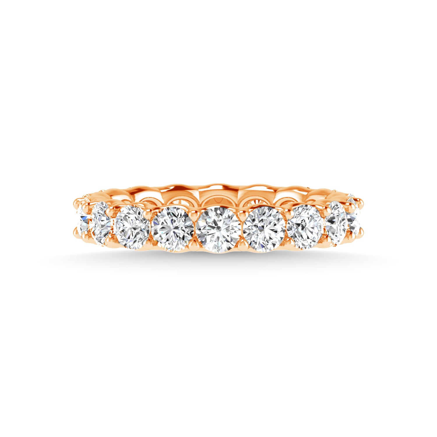 14K Rose Gold 1 1/6 CT Tw. Round Shape Lab Grown Diamond Full Eternity Band