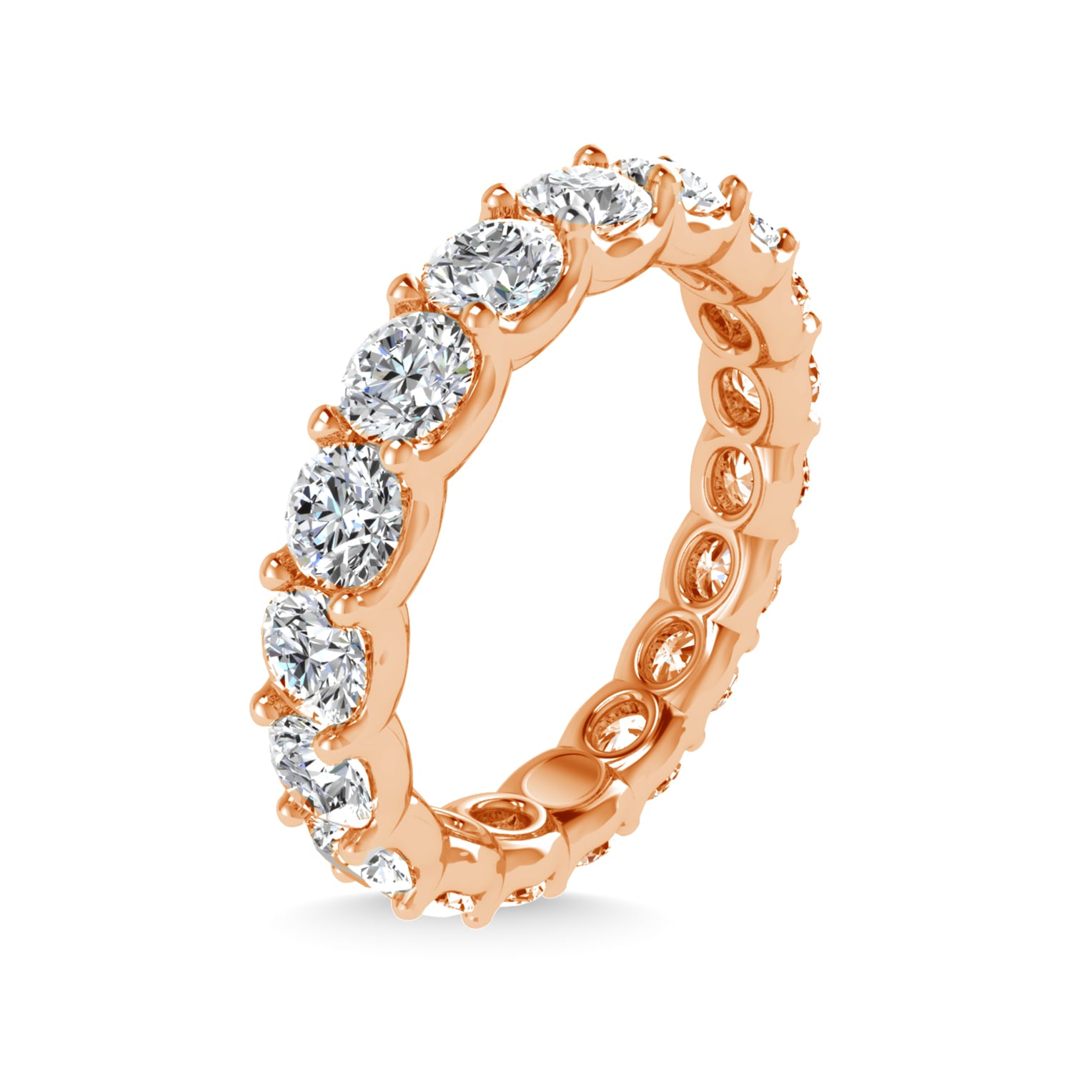 14K Rose Gold 1 1/6 CT Tw. Round Shape Lab Grown Diamond Full Eternity Band