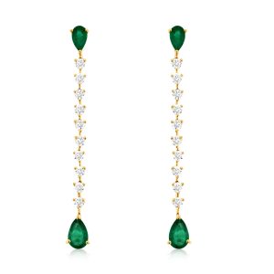 EMERALD & DIAMOND EARRING