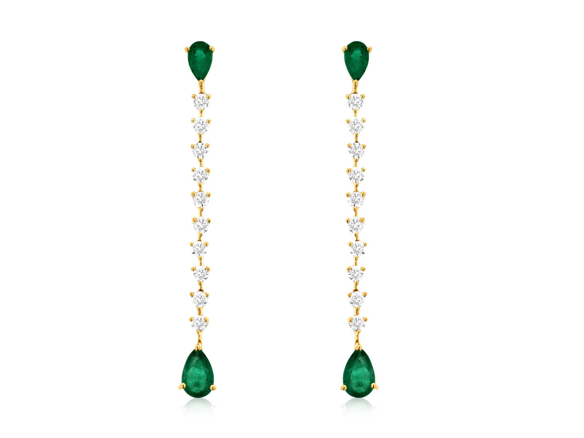 EMERALD & DIAMOND EARRING