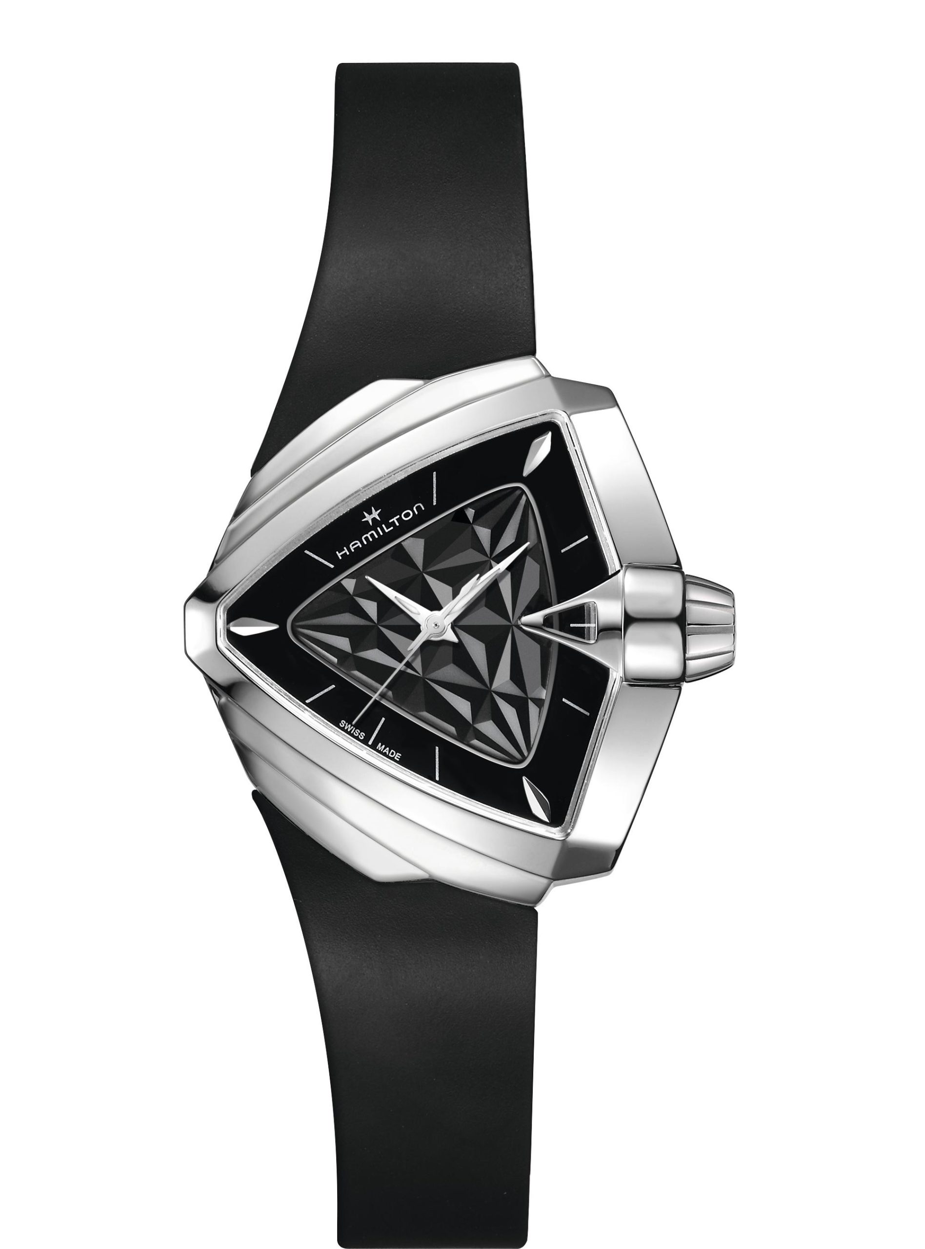 Hamilton VENTURA S – BLACK DIAL – BLACK RUBBER ST