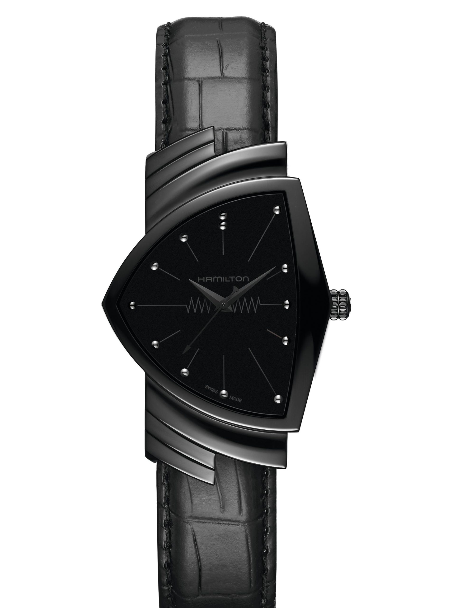 Hamilton VENTURA LG BK PVD BK LTH ST