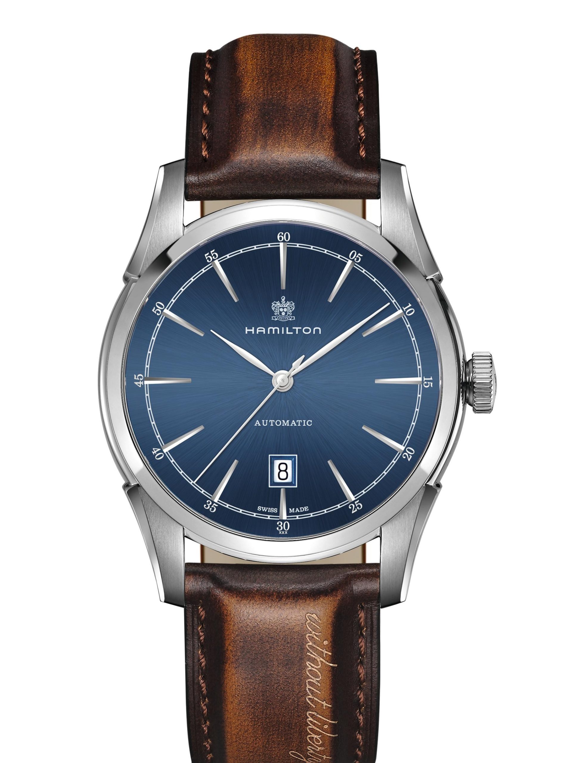 Hamilton SPIRIT OF LIBERTY AUT 42MM BL BN LTH ST