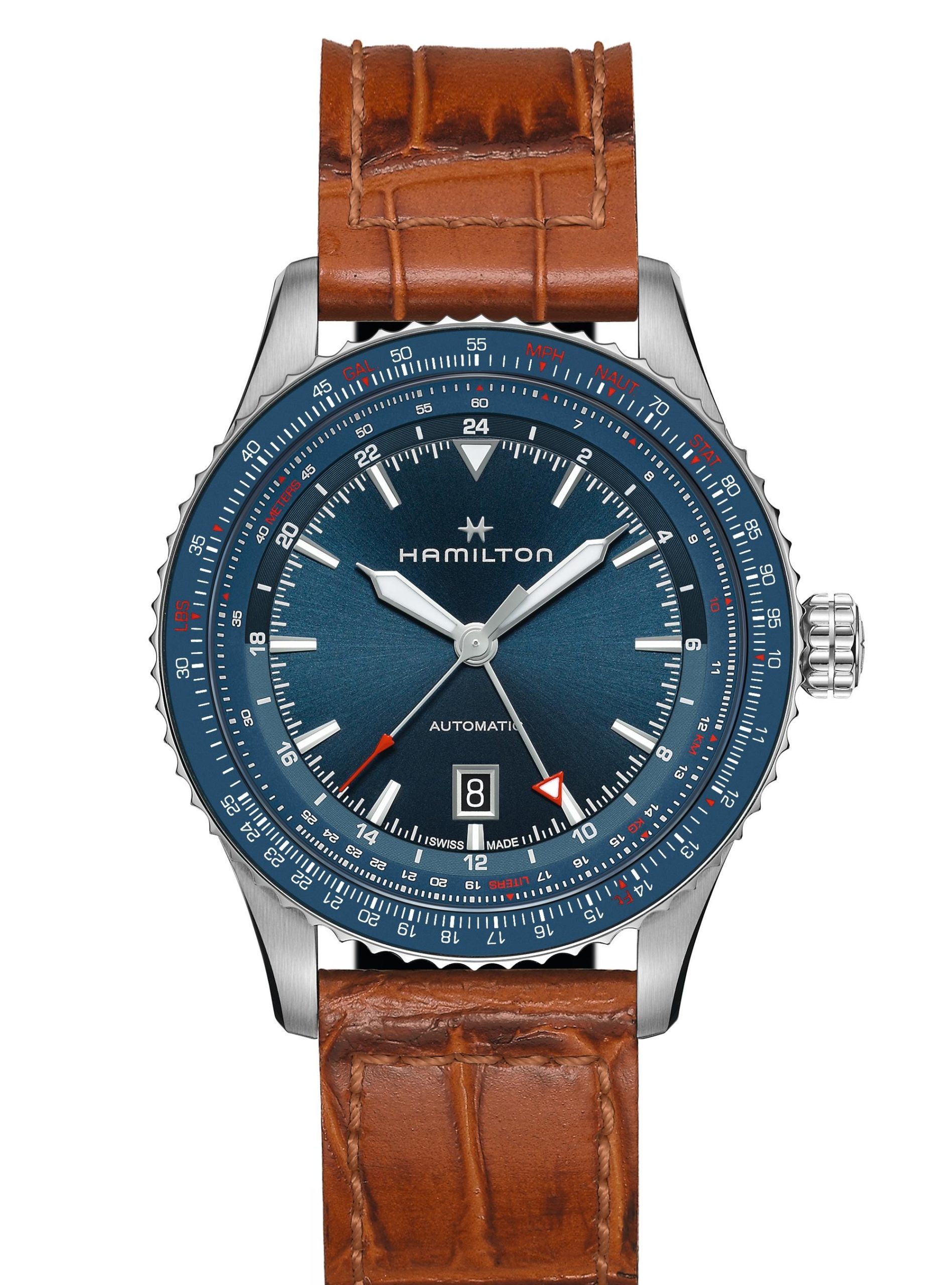 Hamilton KH PILOT CONVERT GMT 44MM BLU BW LTH