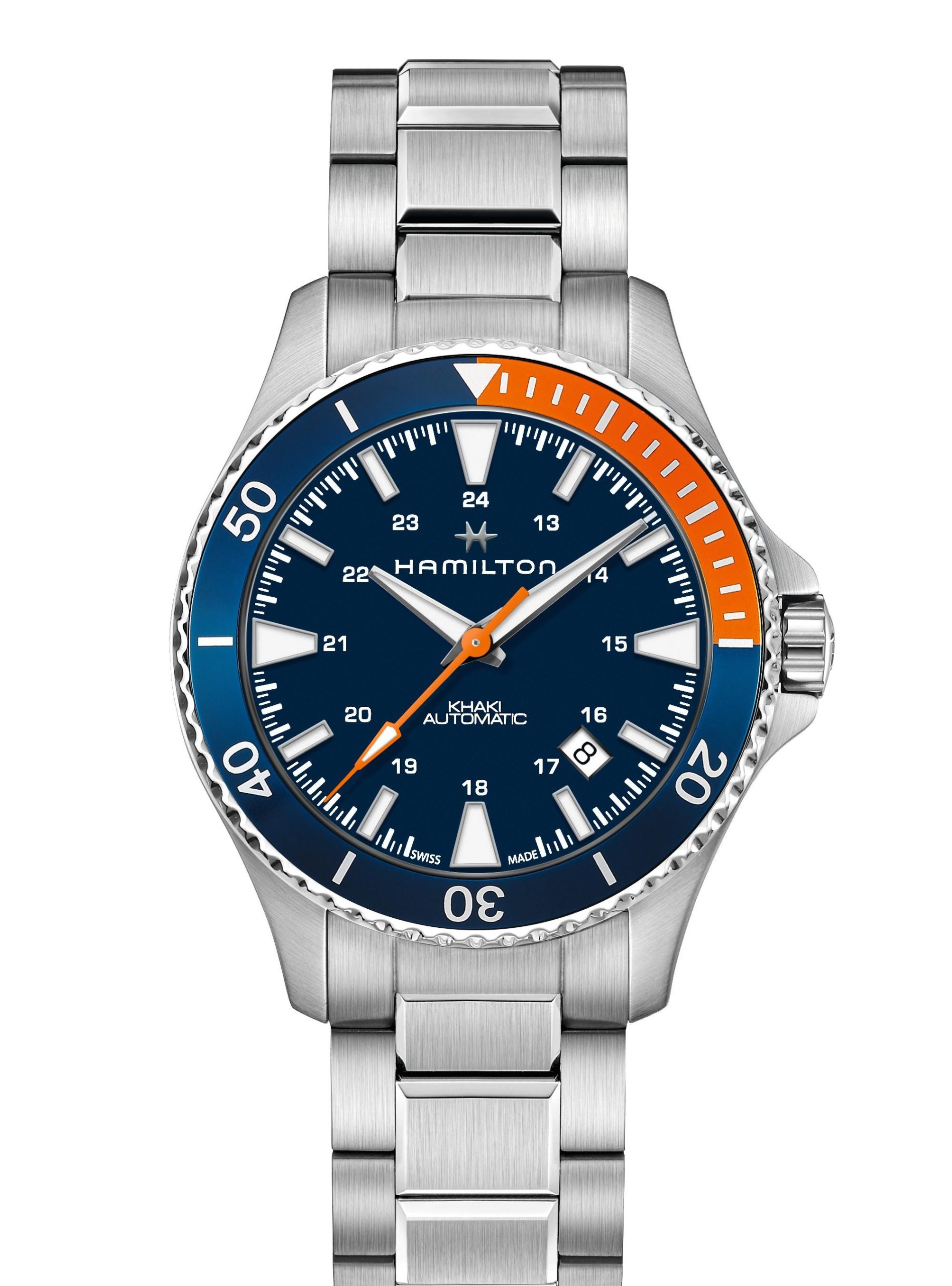 Hamilton KH NAVY SCUBA 40MM BL ORG BZL BLU DIA SS