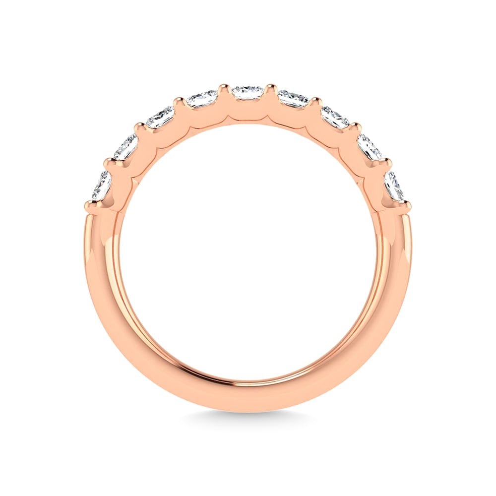 14K Rose Gold 1 Ct.Tw. Princess Shape Diamond Half Way Eternity Band