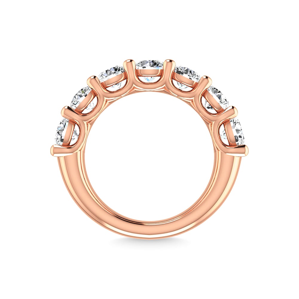 14K Rose Gold 5/8 Ct.Tw. Round Shape Lab Grown Diamond Half Way Eternity Band