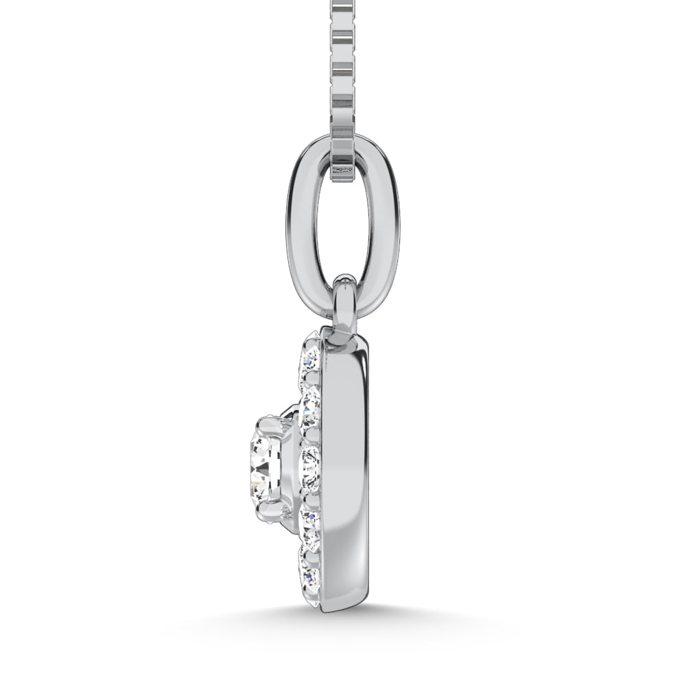 10K White Gold Lab Grown Diamond 1/5 Ct.Tw. Fashion Pendant With Chain