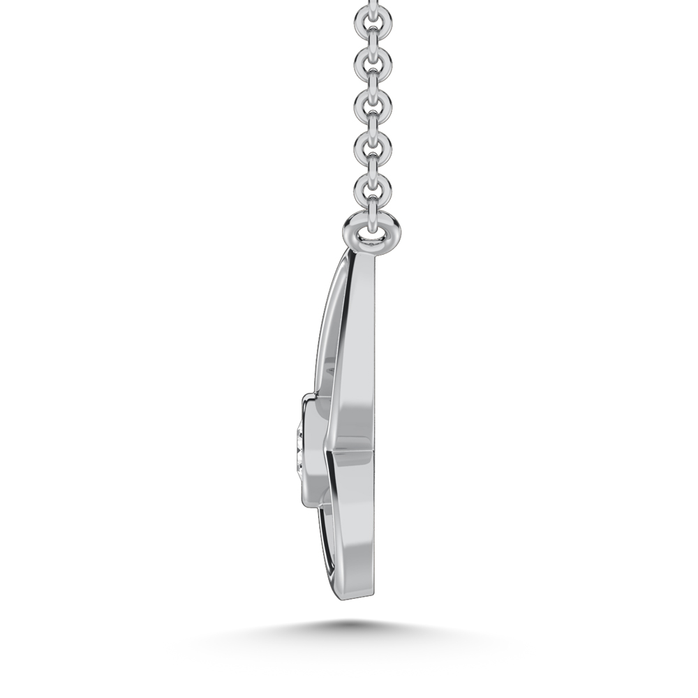 10K White Gold Lab Grown Diamond 1/20 Ct.Tw. Fashion Necklace