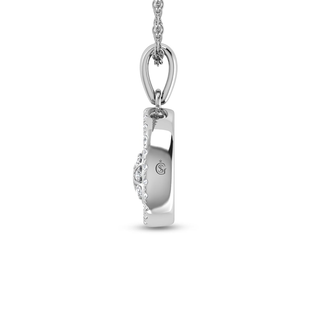 Sterling Silver 1/6 Ct.Tw. Lab Grown Diamond Sea Of Life Turtle Pendant