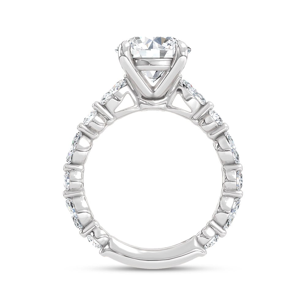 14K White Gold Lab Grown Diamond 5 7/8 Ct.Tw. Round Shape Engagement Ring (Center 5 Ctw)