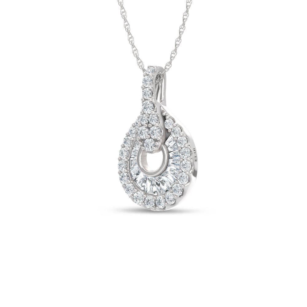 14K White Gold Lab Grown Diamond 2 Ct.Tw. Fashion Pendant