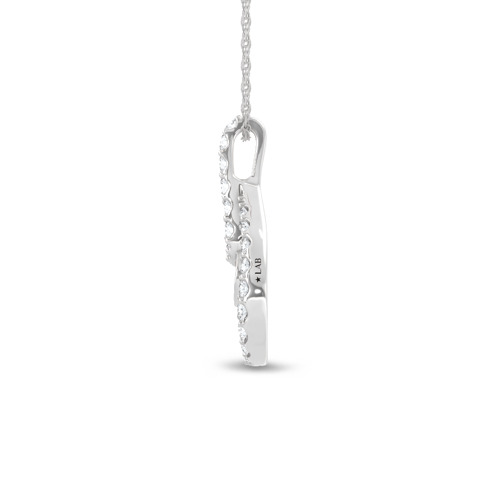 14K White Gold Lab Grown Diamond 2 Ct.Tw. Fashion Pendant
