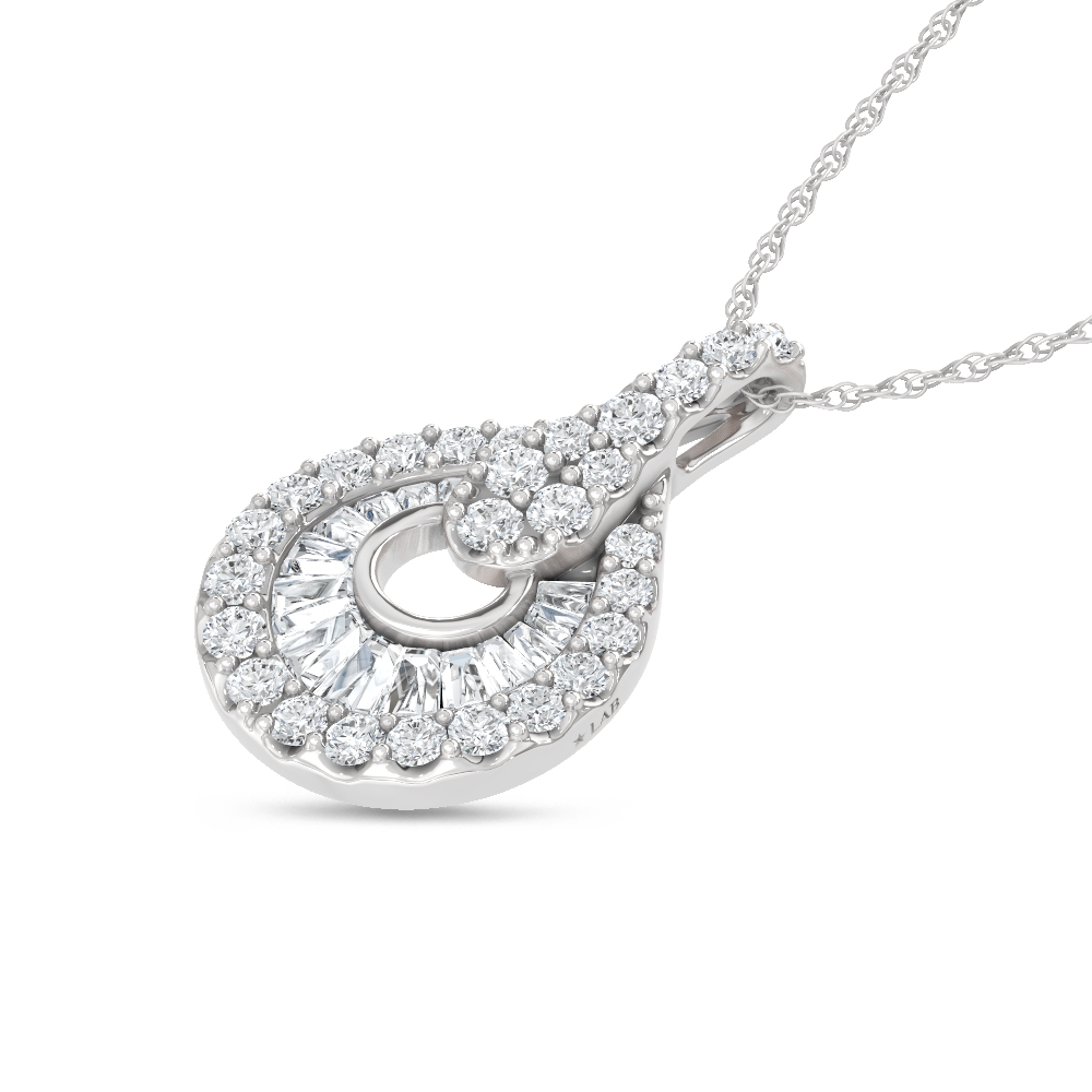 14K White Gold Lab Grown Diamond 2 Ct.Tw. Fashion Pendant