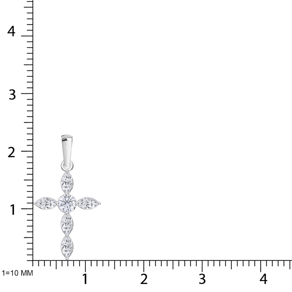 10K White Gold Lab Grown Diamond 1/2 Ct.Tw. Cross Pendant