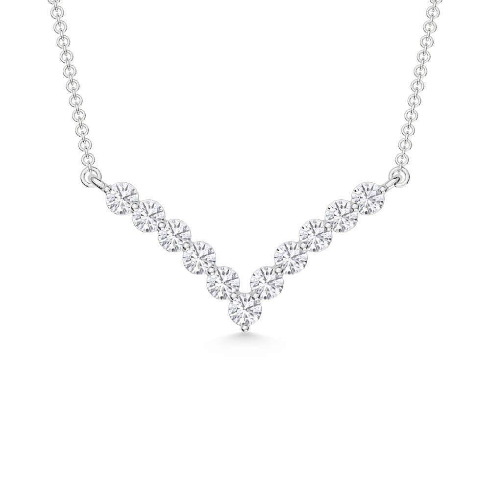 10K White Gold Lab Grown Diamond 1/4 Ct.Tw. Fashion Necklace