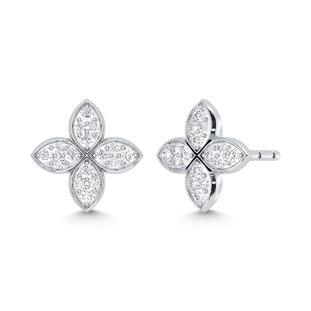 10K White Gold 1/2 Ct.Tw. Lab Grown Diamond Fashion Earrings