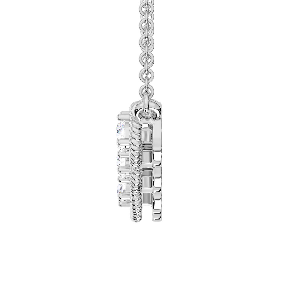 10K White Gold Lab Grown Diamond 1/6 Ct.Tw. Fashion Pendant With Chain