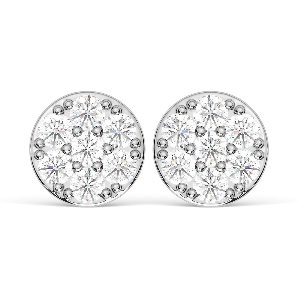 10K White Gold Lab Grown Diamond 1/10 Ct.Tw. Fashion Earrings
