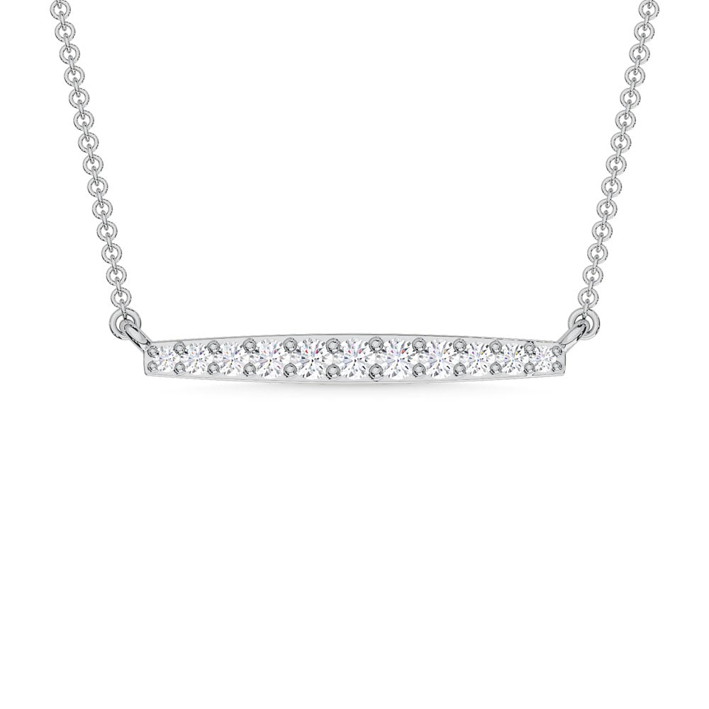 10K White Gold Lab Grown Diamond 1/6 Ct.Tw. Fashion Necklace