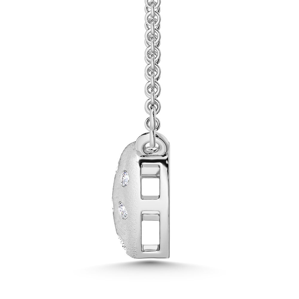 10K White Gold Lab Grown Diamond 1/10 Ct.Tw. Heart Pendant