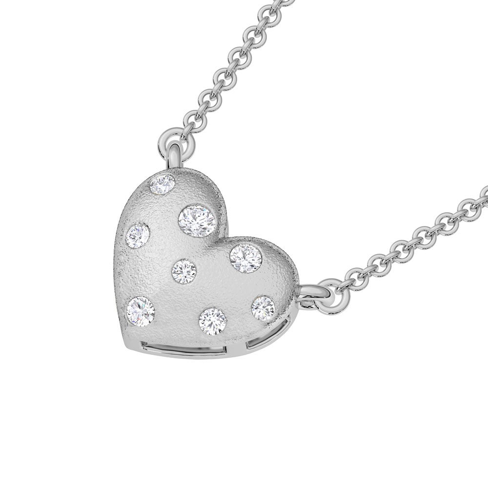 10K White Gold Lab Grown Diamond 1/10 Ct.Tw. Heart Pendant