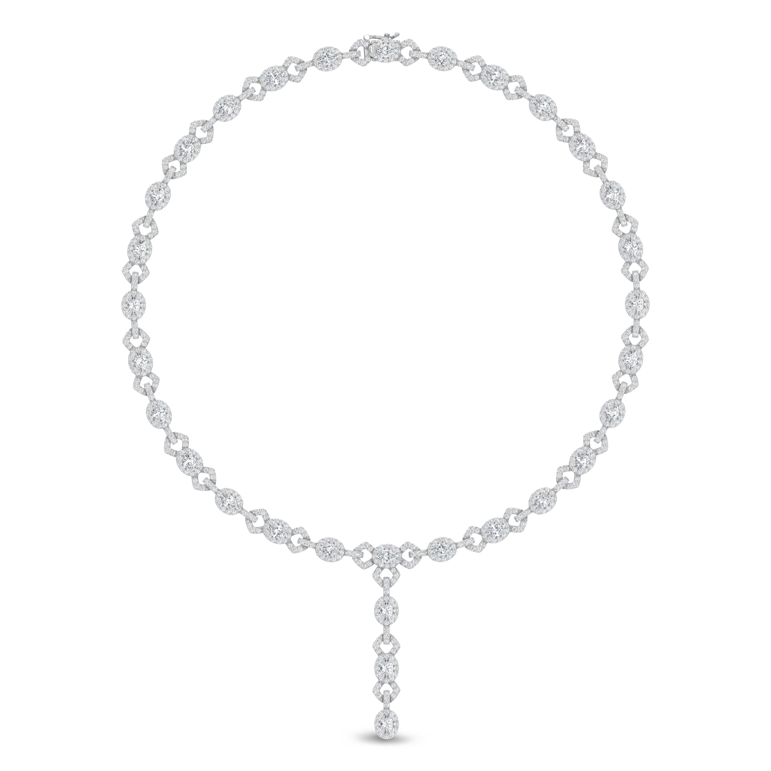 14K White Gold Lab Grown Diamond 15 1/2 Ct.Tw. Fashion Necklace