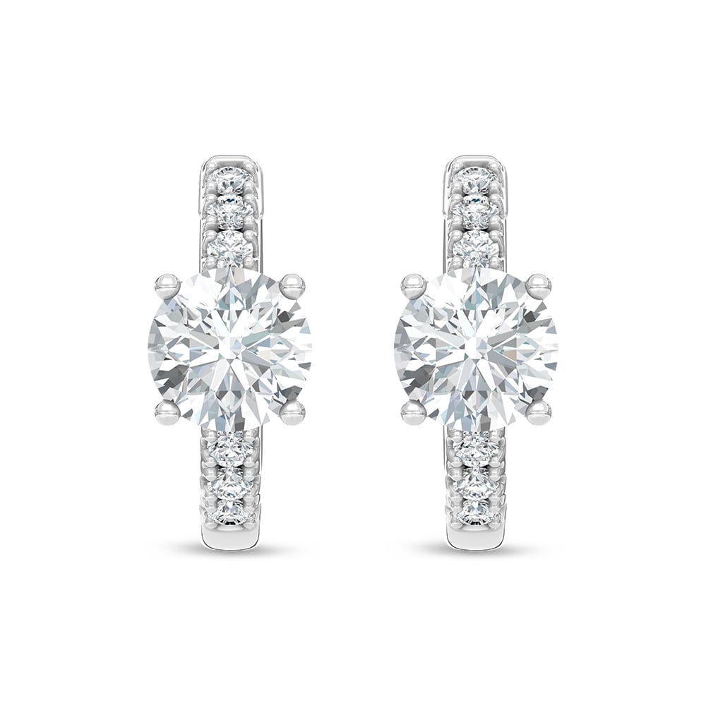 14K White Gold Lab Grown Diamond 1 1/6 Ct.Tw. Hoop Earrings