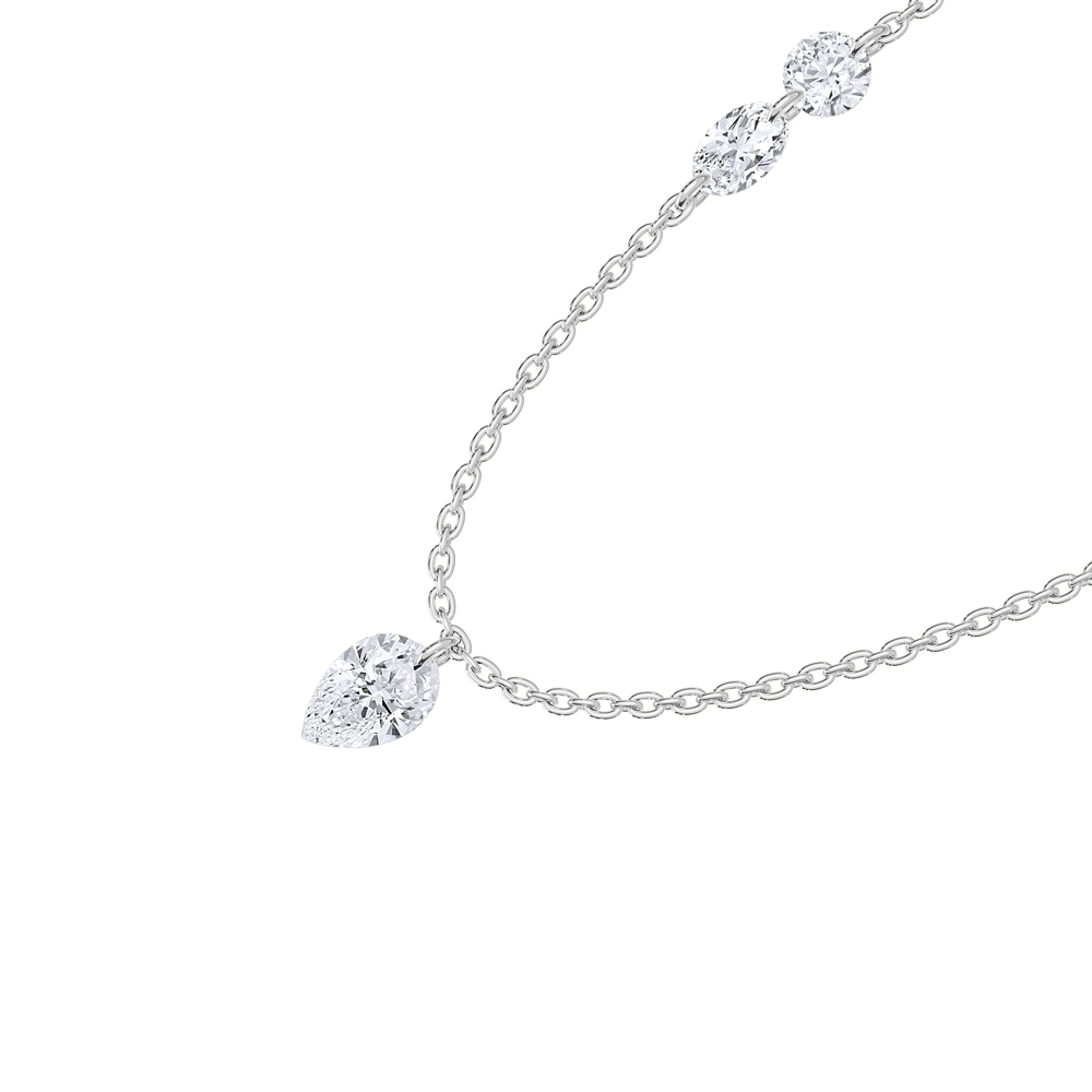 14K White Gold Lab Grown Diamond 1 Ct.Tw. Fashion Necklace With Chain
