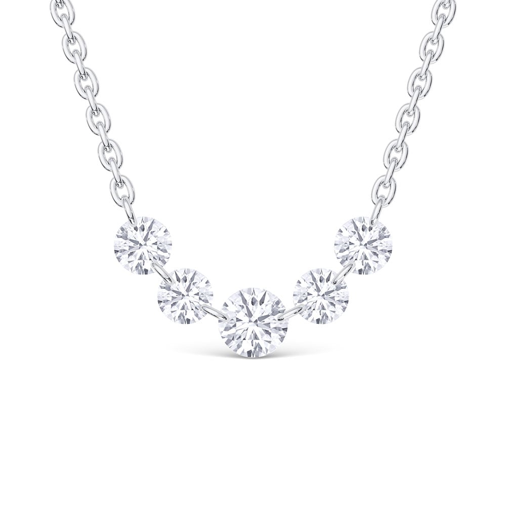 14K White Gold Lab Grown Diamond 1 1/2 Ct.Tw. Fashion Necklace With Chain