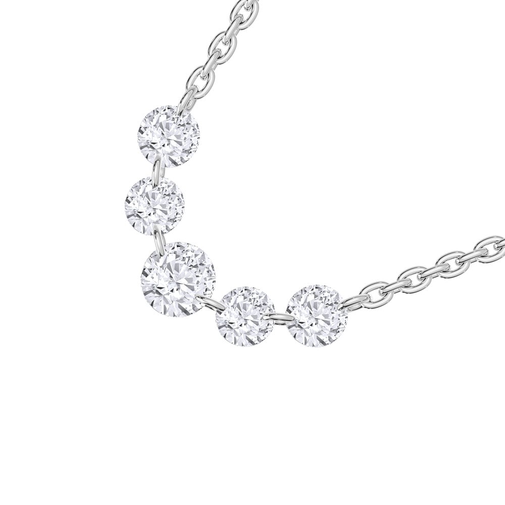 14K White Gold Lab Grown Diamond 1 1/2 Ct.Tw. Fashion Necklace With Chain