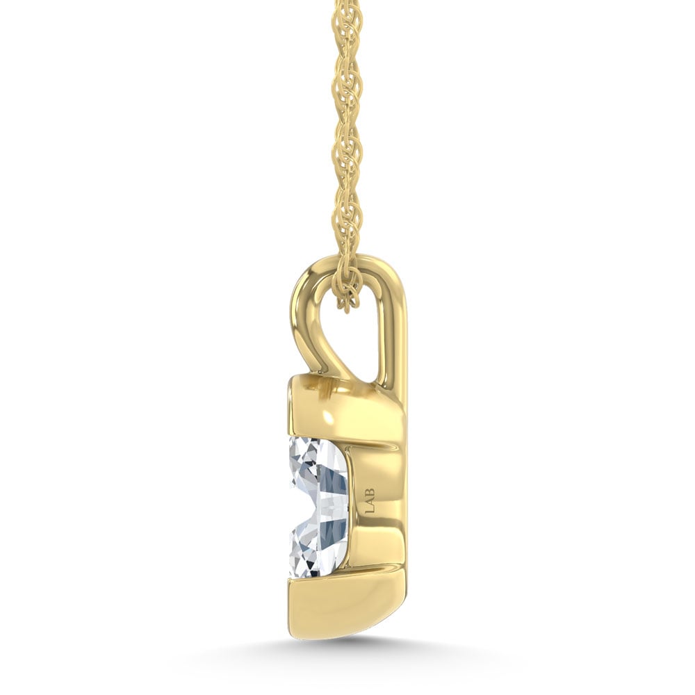 14K Yellow Gold Lab Grown Diamond 1/2 Ct.Tw. Oval Pendant