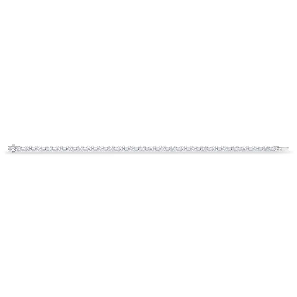 14K White Gold Lab Grown Diamond 5 1/2 Ct.Tw. Round and Emerald Tennis Bracelet