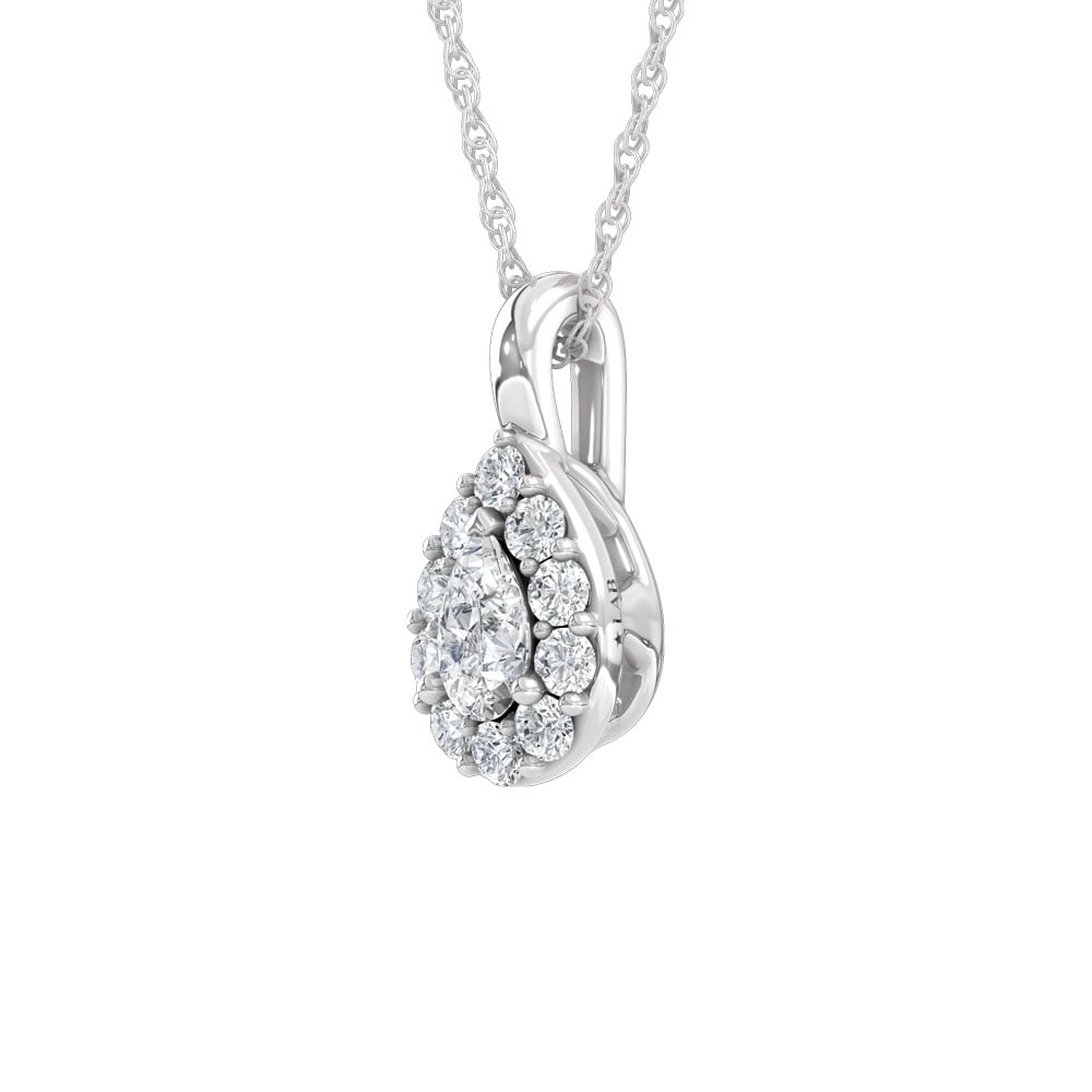 10K White Gold Lab Grown Diamond 1/4 Ct.Tw. Pear Pendant