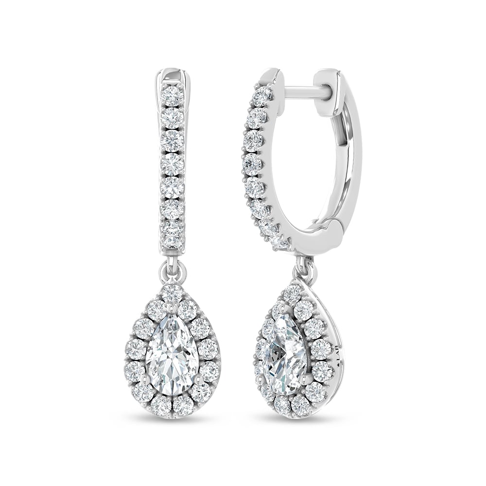 10K White Gold Lab Grown Diamond 1 Ct.Tw. Hoop Earrings