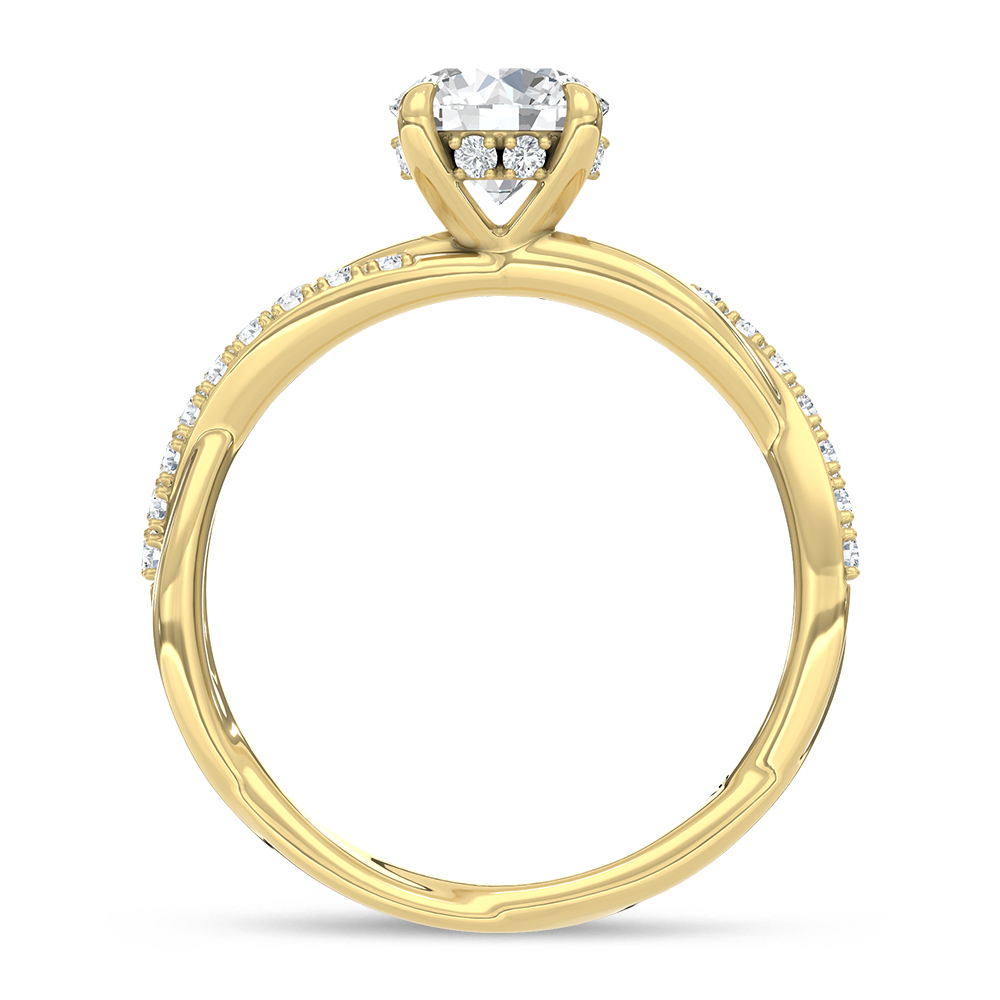 14K Yellow Gold Lab Grown Diamond 1 1/5 Ct.Tw. Round Shape Engagement Ring (Center 1 CT)