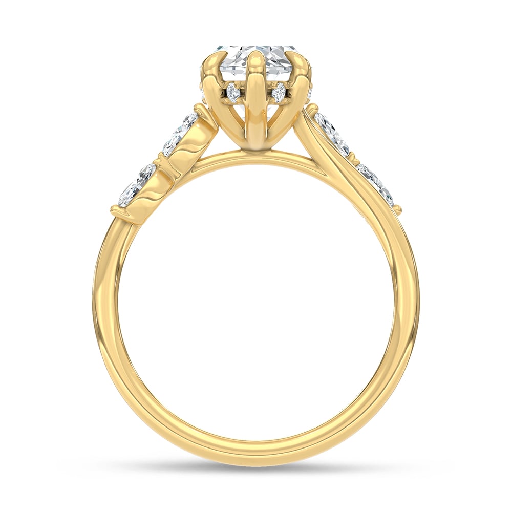 14K Yellow Gold Lab Grown Diamond 2 1/4 Ct.Tw. Marquise Shape Engagement Ring (Center 2 CT)