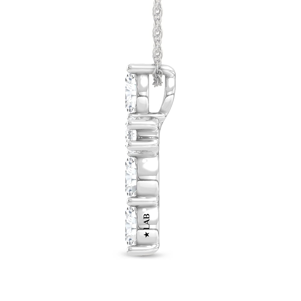 14K White Gold Lab Grown Diamond 1 1/6 Ct.Tw. Cross Pendant