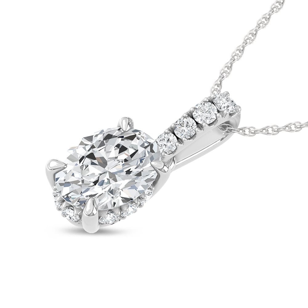 14K White Gold Lab Grown Diamond 1/2 Ct.Tw. Fashion Pendant