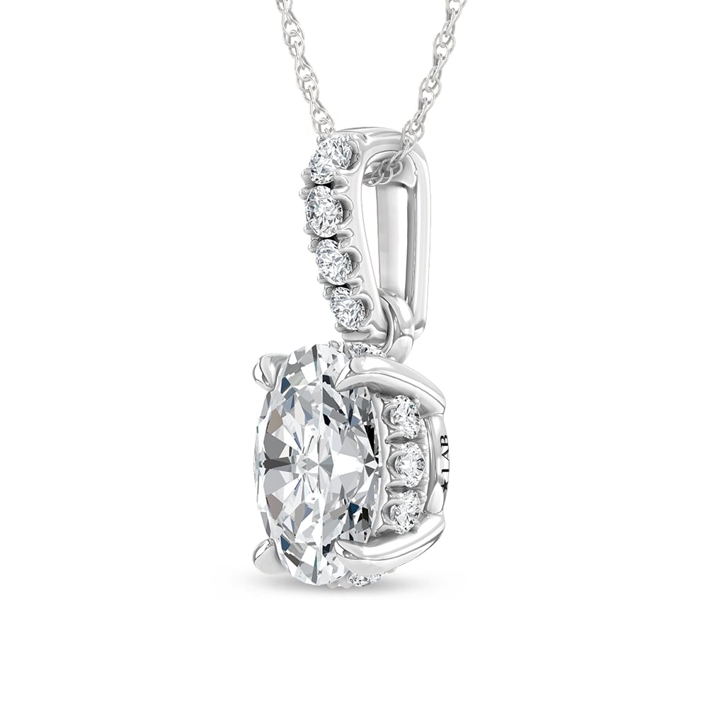 14K White Gold Lab Grown Diamond 1/2 Ct.Tw. Fashion Pendant