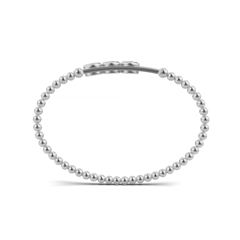 14K White Gold Lab Grown Diamond 3/4 Ct.Tw. Stretch Bangle