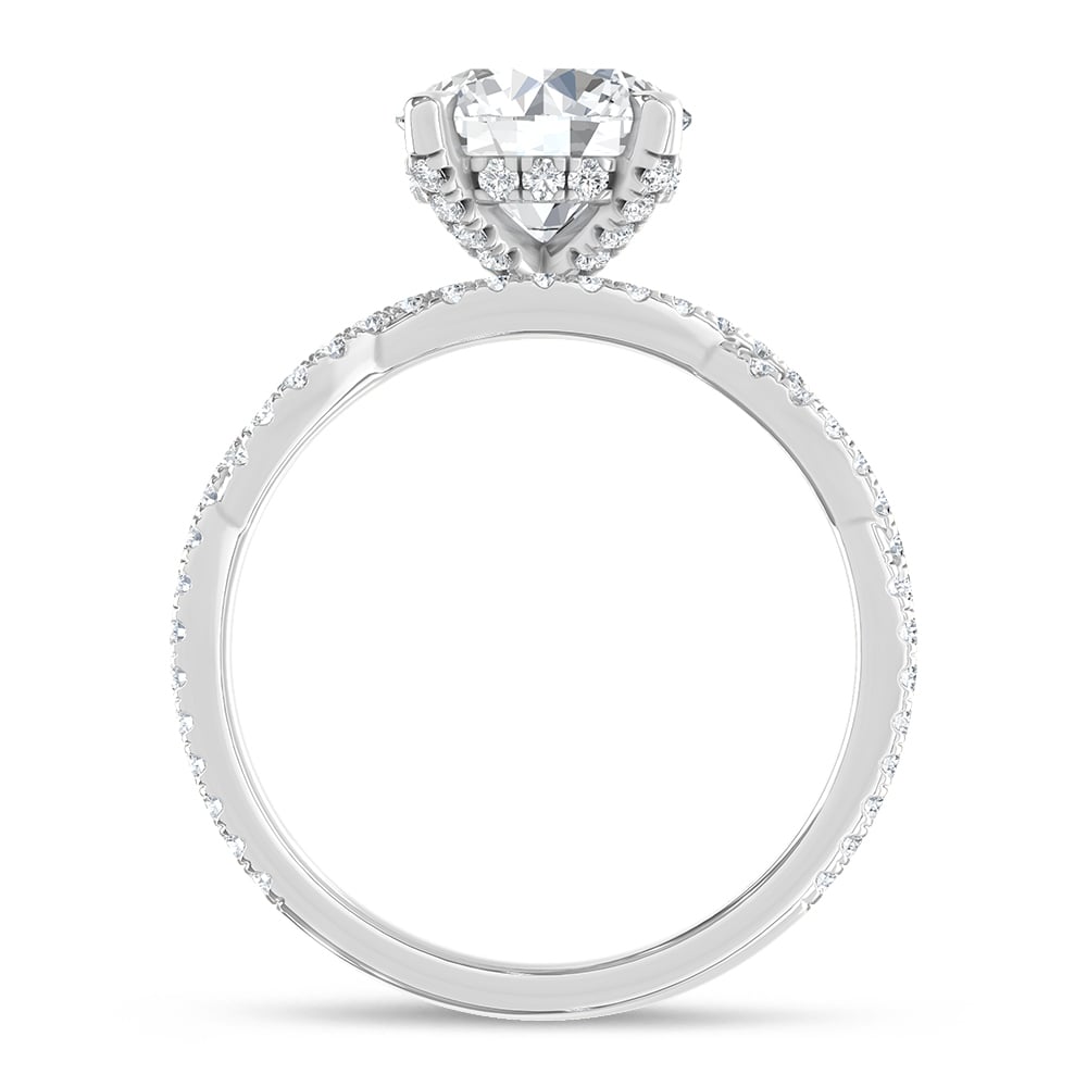 14K White Gold Lab Grown Diamond 2 3/4 Ct.Tw. Round Shape Bridal Ring (Center 2 Ctw)