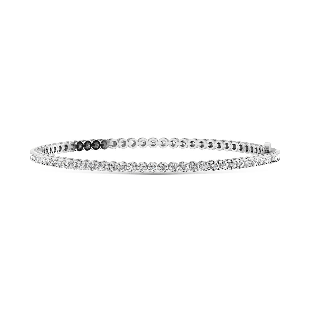 Sterling Silver Lab Grown Diamond 1 Ct.Tw. Illusion Tennis Bracelet (3CT Look)