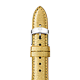 18mm Warm Metallic Gold Leather Strap