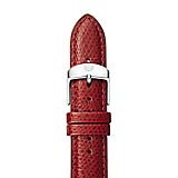 18mm Red Textured Calfskin Strap