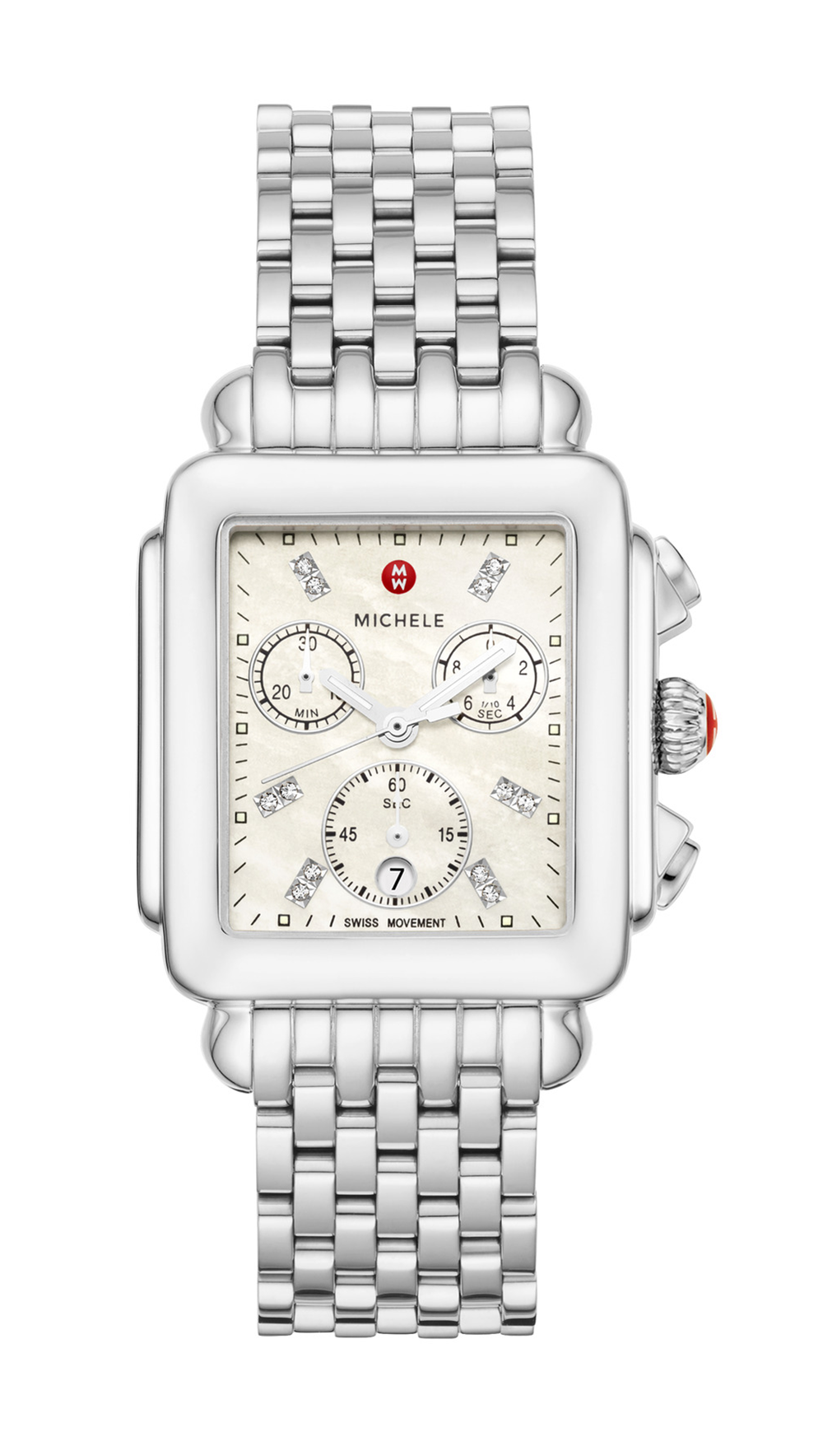 Deco Stainless Diamond Dial Watch