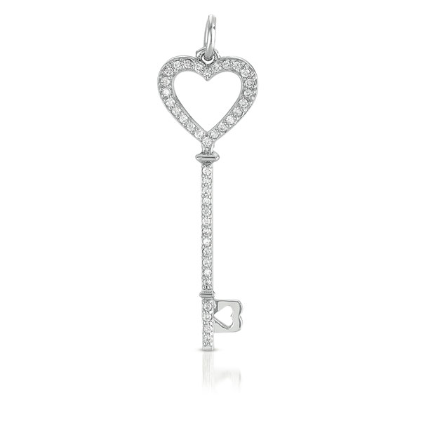 White Gold Key Charm 46mm