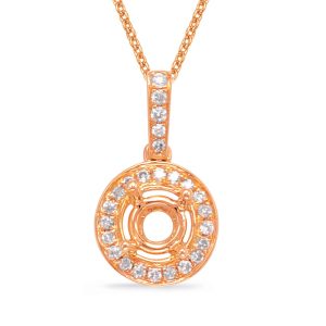 Diamond Pendant For  3/4ct Round Stone