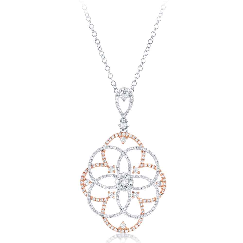 Rose & White Gold Diamond Pendant