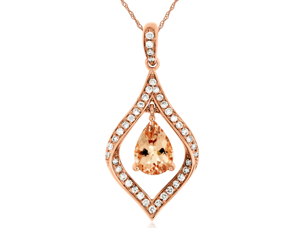 MORGANITE & DIAMOND PENDANT